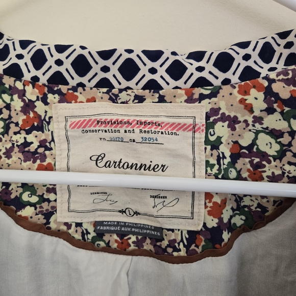 Cartonnier Navy Southwark Blazer Geometric Print Size Large from Anthro - Picture 6 of 10